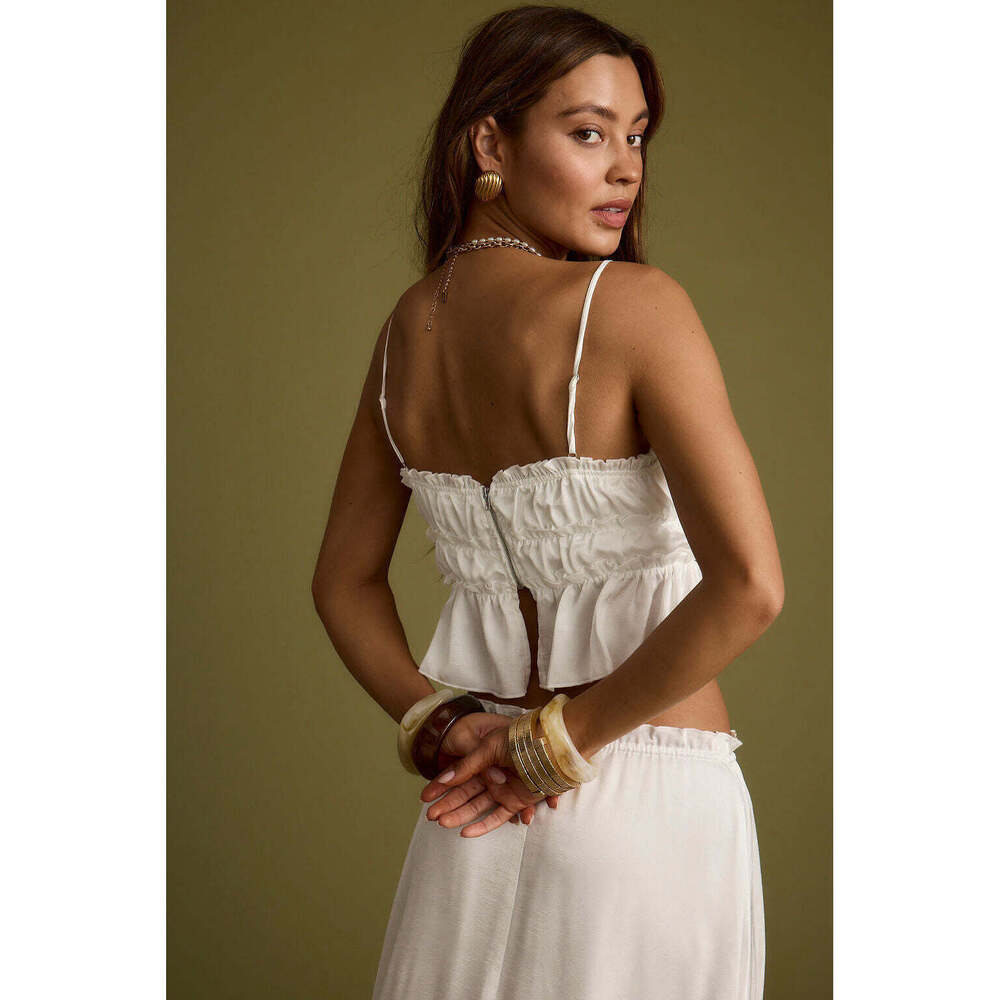 12th Tribe Dahlia White Satin Tank Size MM - Picture 3 of 3